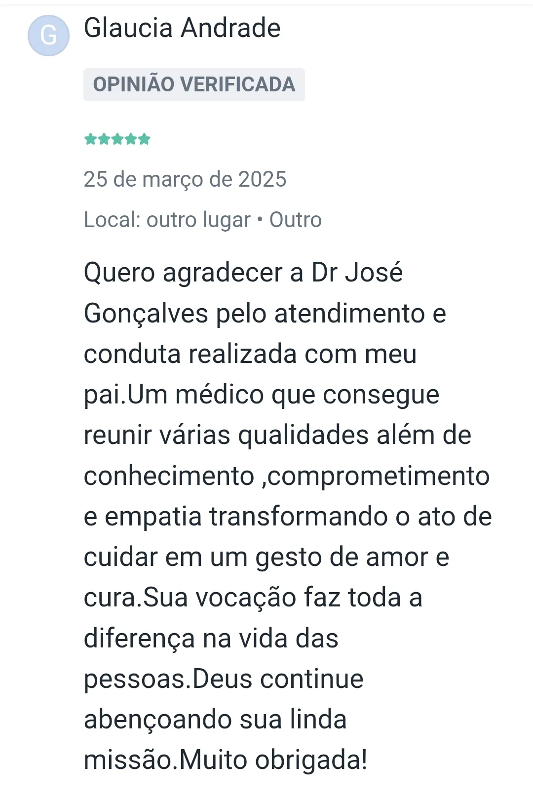 avaliação dr. José Gonçalves Urologista